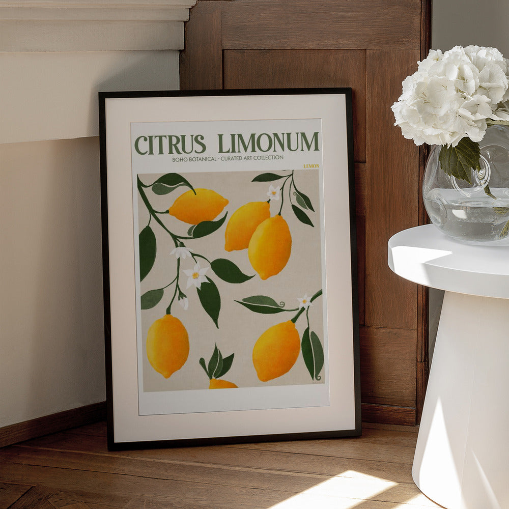 Golden Citrus Delight - Art Print by Emel Tunaboylu