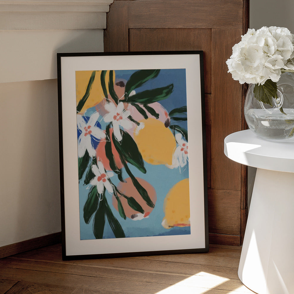 Lemon Blossom Breeze - Art Print by Treechild