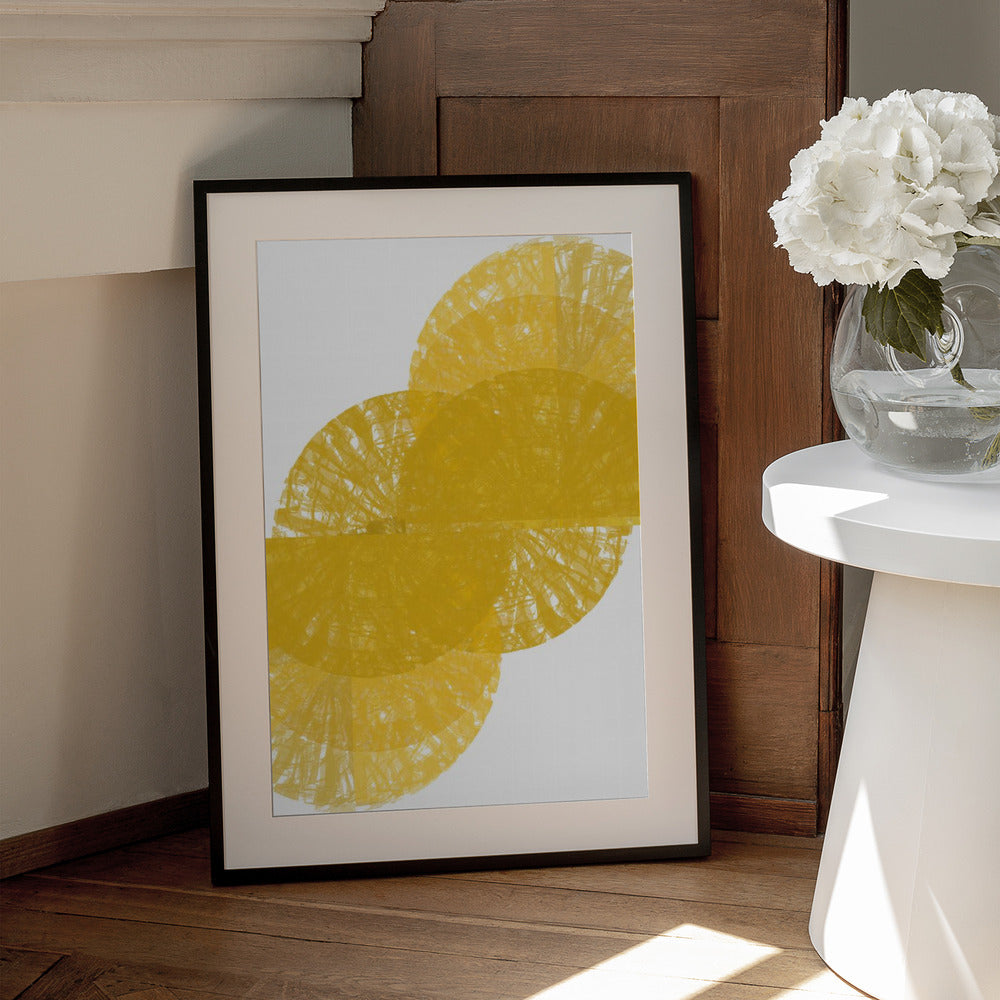 Yellow Circle Fans 1 - Art Print by casa cartissi