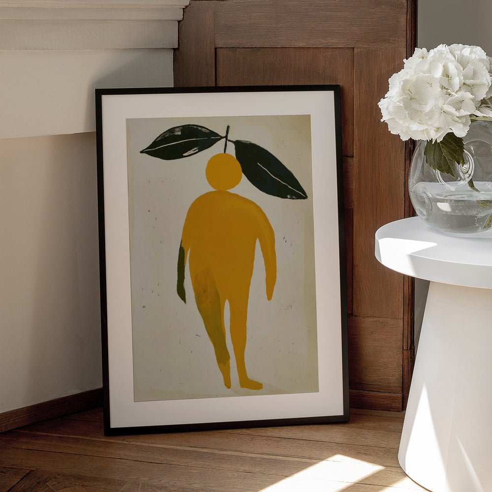 Orange Leaf Figure - Art Print by Treechild