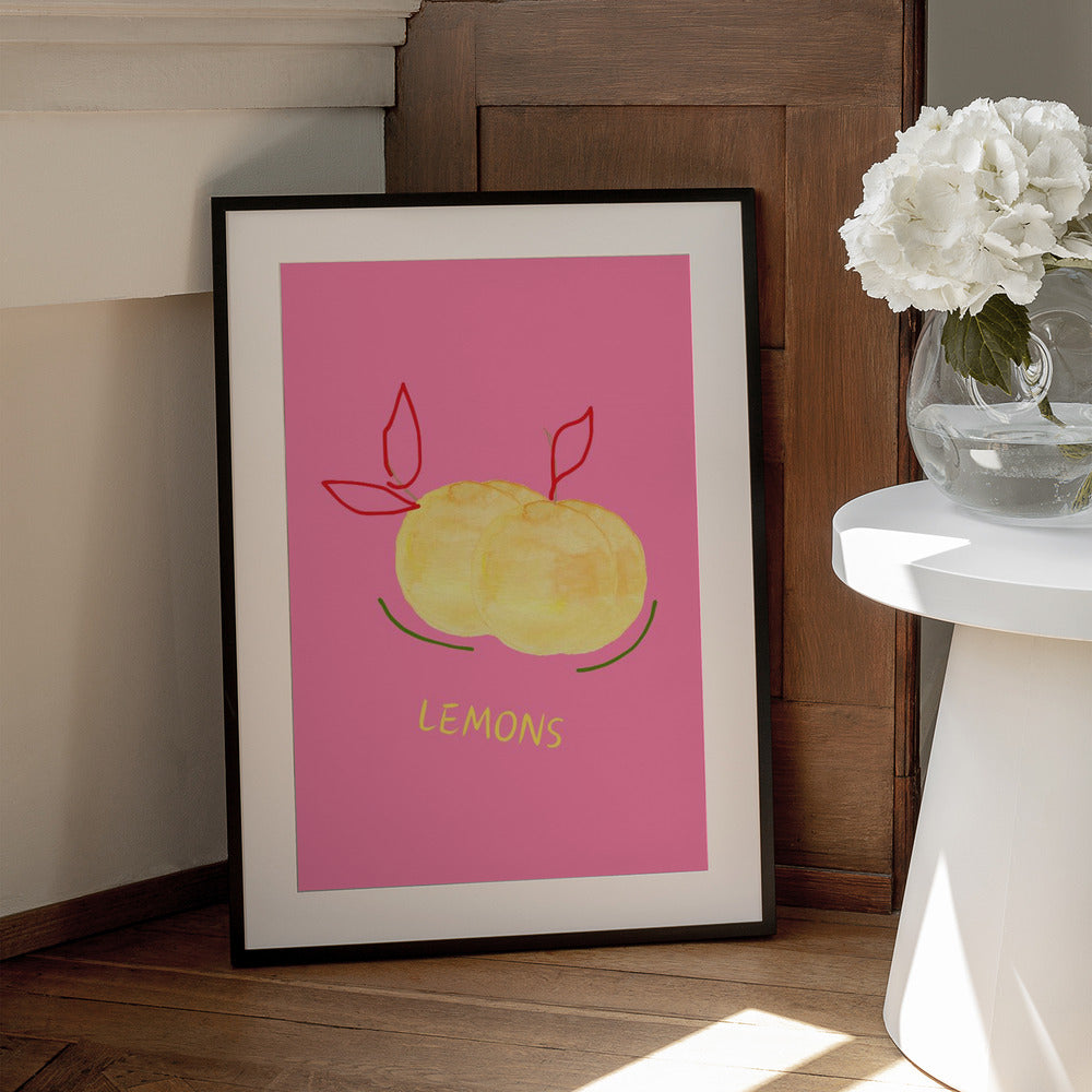 Lemons in Pink - Art Print by ART of living