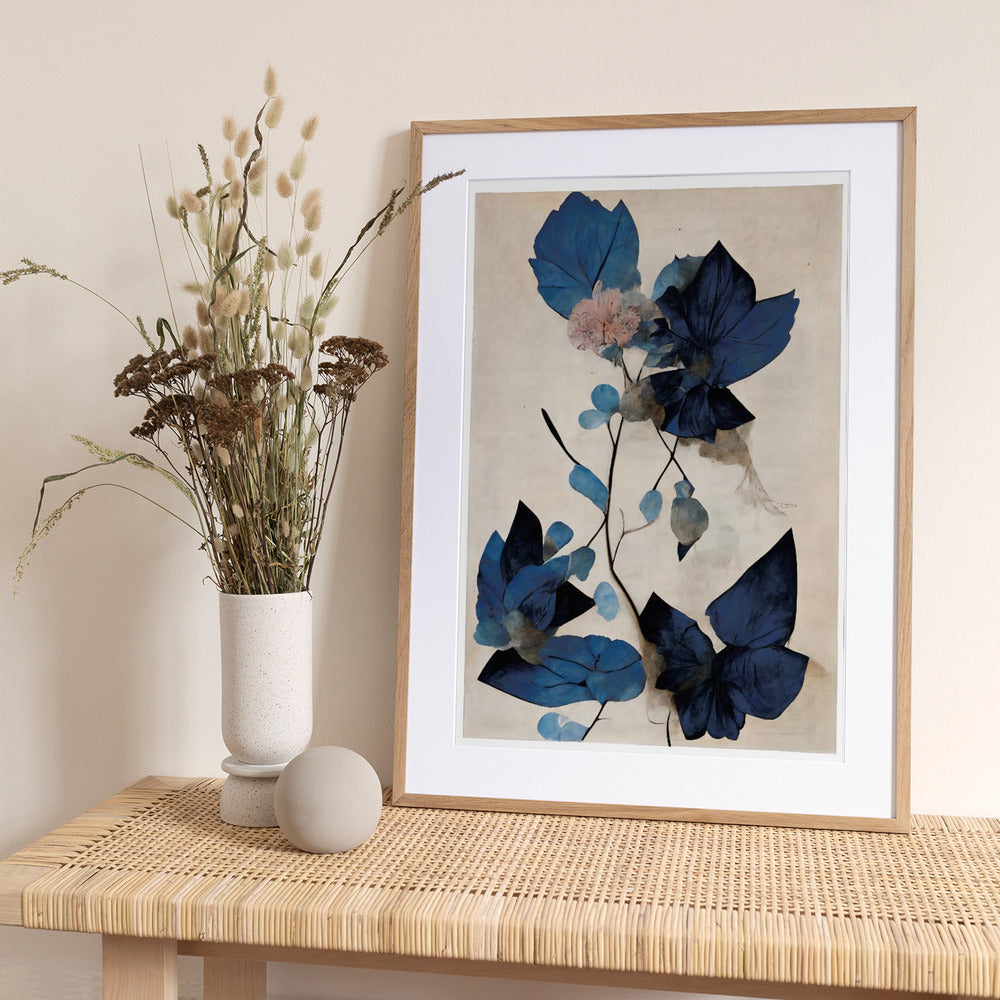 Blue Dry Flowers - Art Print by Treechild