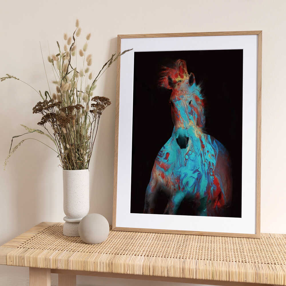 Running Bashful Horse - Art Print by Ruth Day