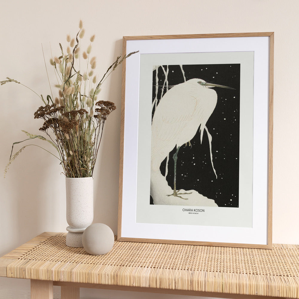 Heron In The Snow - Art Print by Ohara Koson