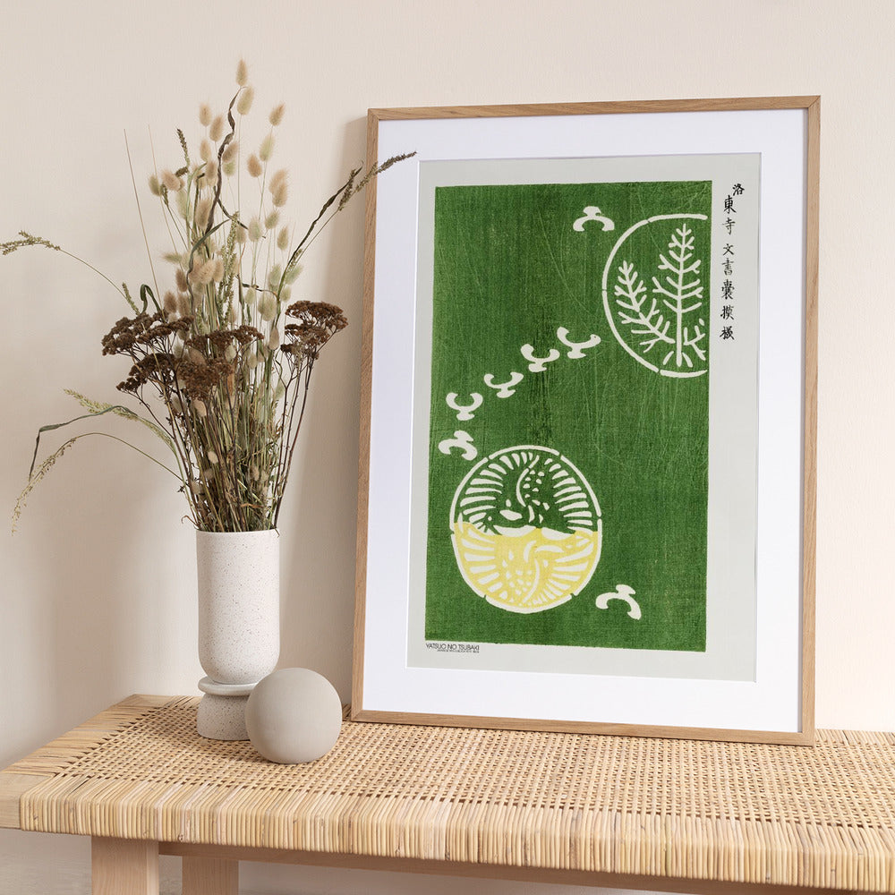 Woodblock Print Green - Art Print by Yatsuo No Tsubaki