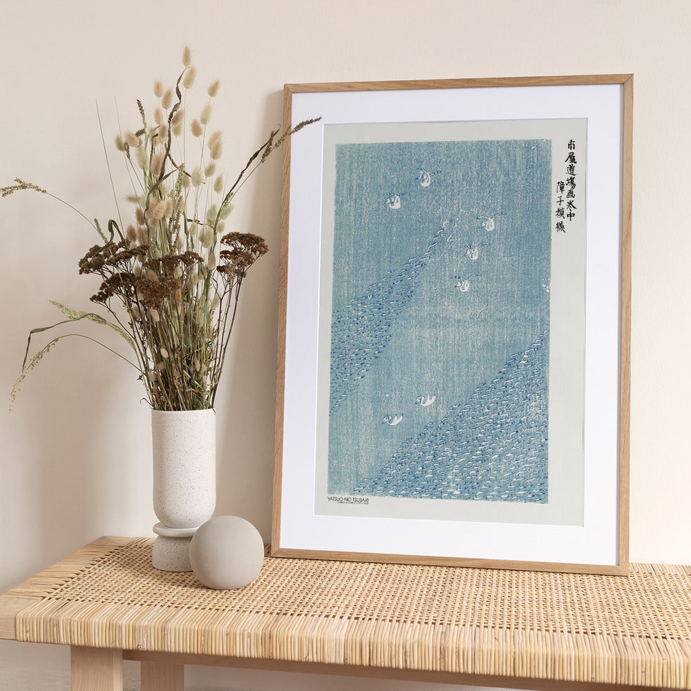 Woodblock Print Blue - Art Print by Yatsuo No Tsubaki