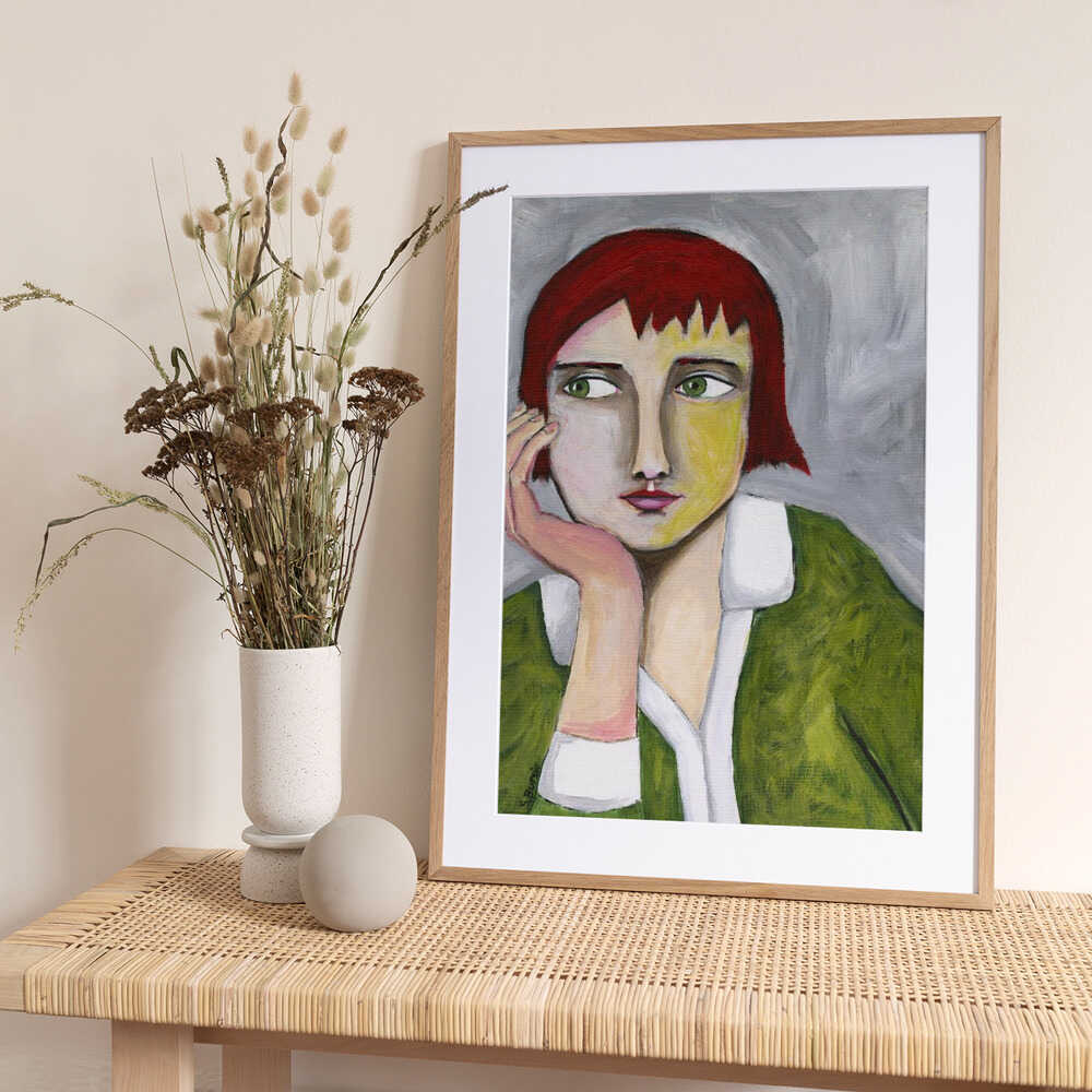 Thinking Lady - Art Print by Sharyn Bursic
