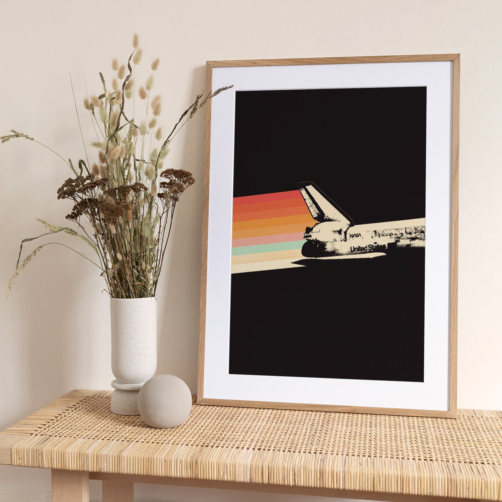 Space Ship Rainbow - Art Print by Florent Bodart