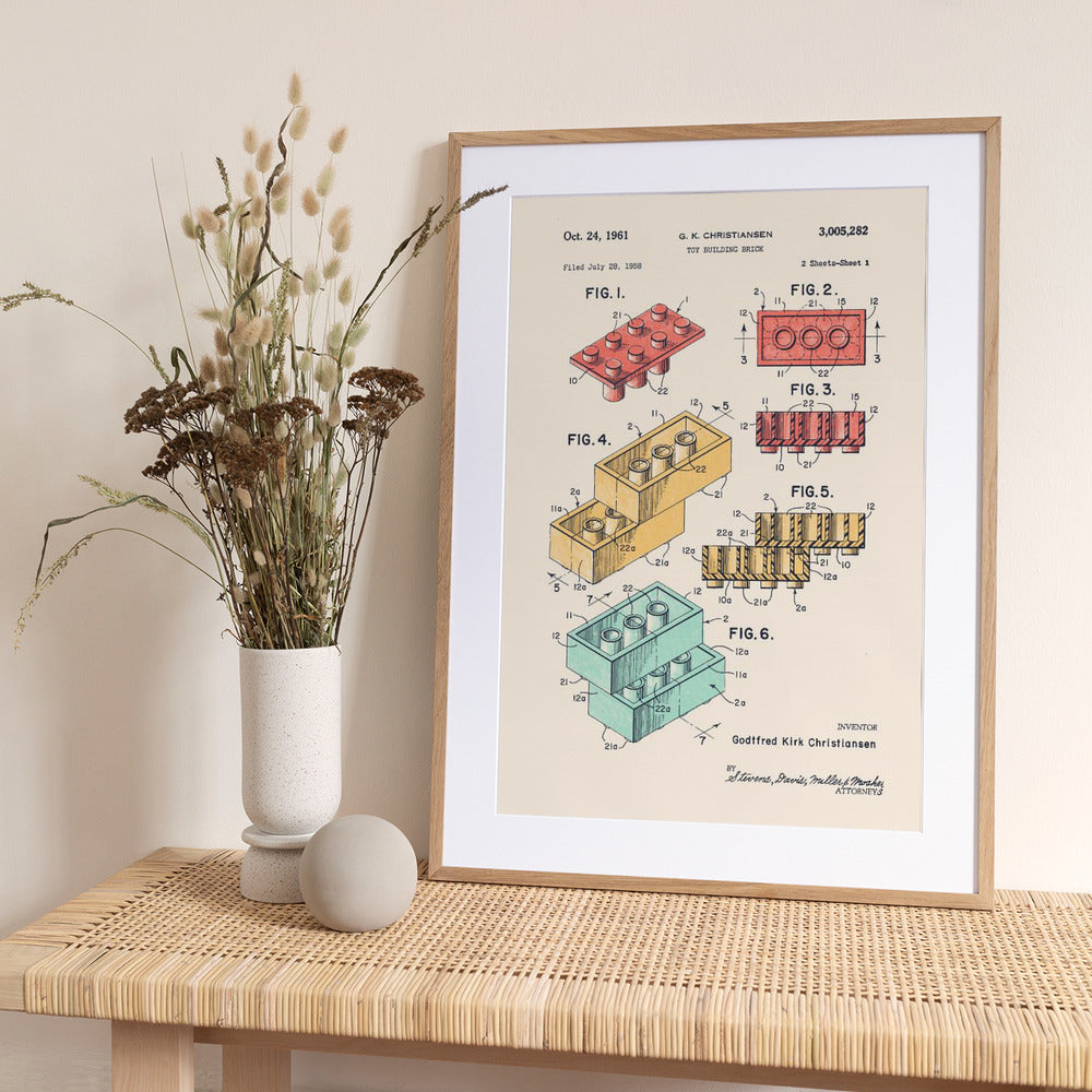 Lego Colors - Art Blueprint Poster by Florent Bodart