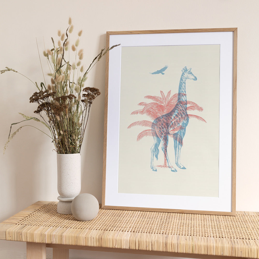 Giraffe - Art Print by Florent Bodart