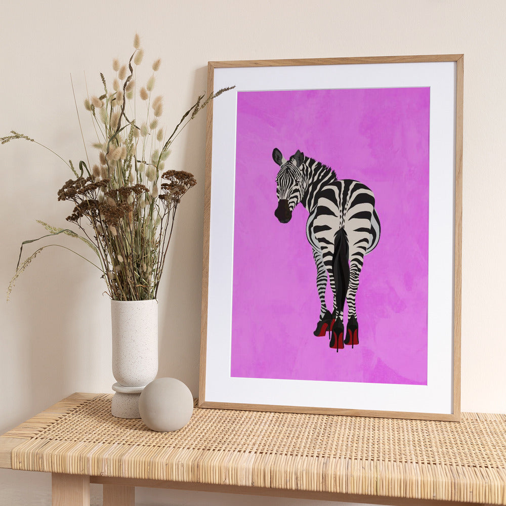 Zebra Shoes pink - Art Print by Sarah Manovski
