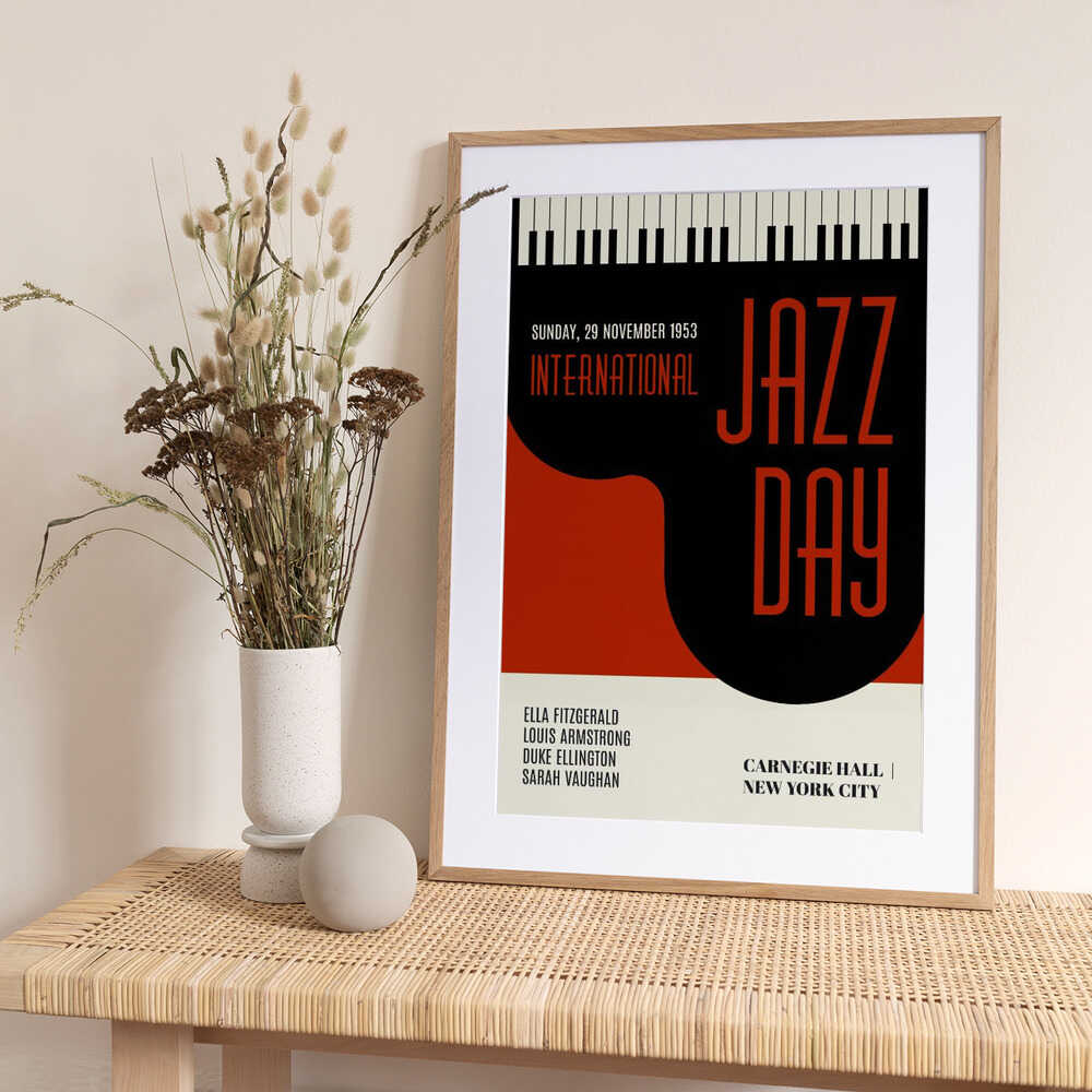 Jazzy Days Dark Red - Art Print by Kubistika