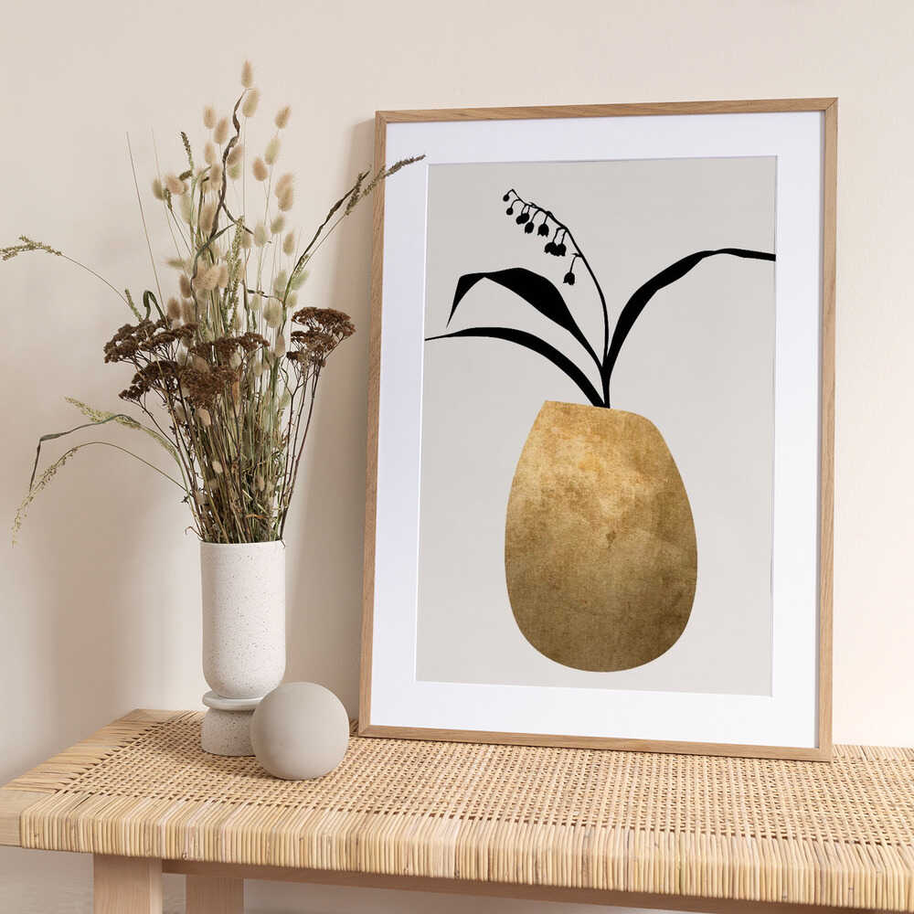 Water Lilies Gold - Art Print by Kubistika