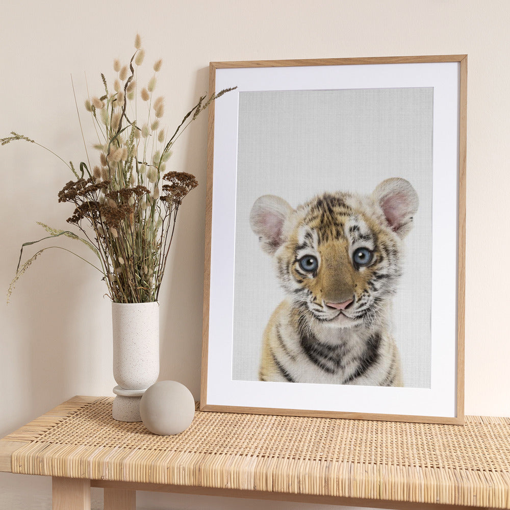 Peekaboo Baby Tiger - Art Print by Lola Peacock