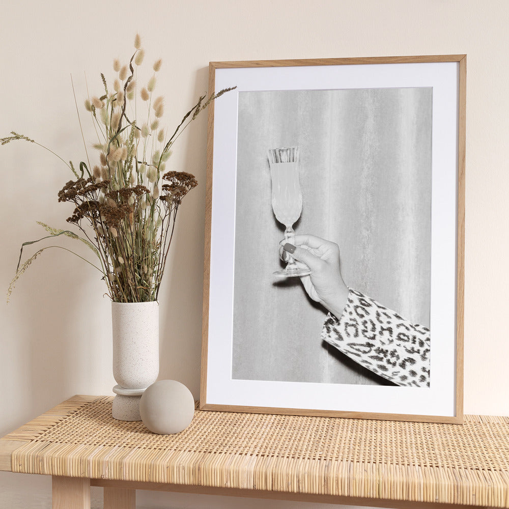 Hands Glass Black and White - Art Print by Pictufy Studio III