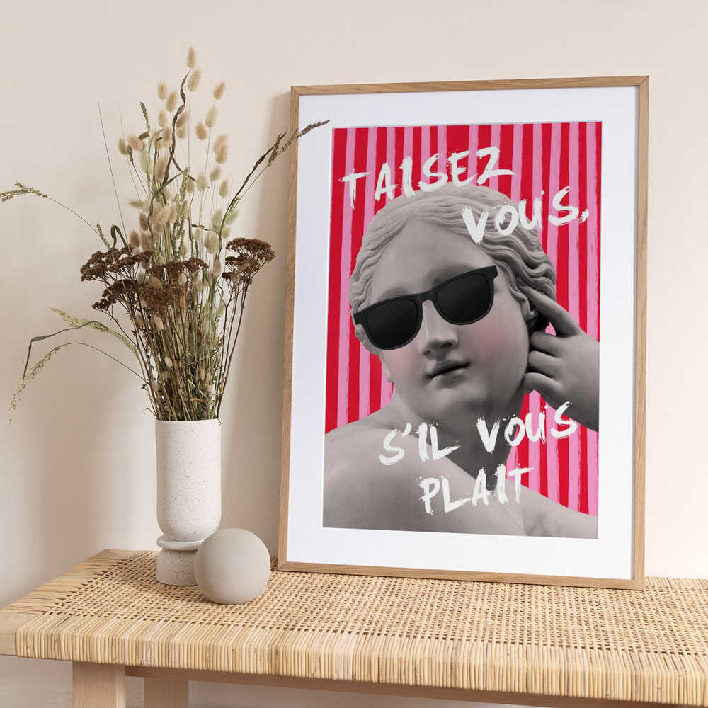 Pink and Red Striped Venus - Art Print by Talitha McQueen