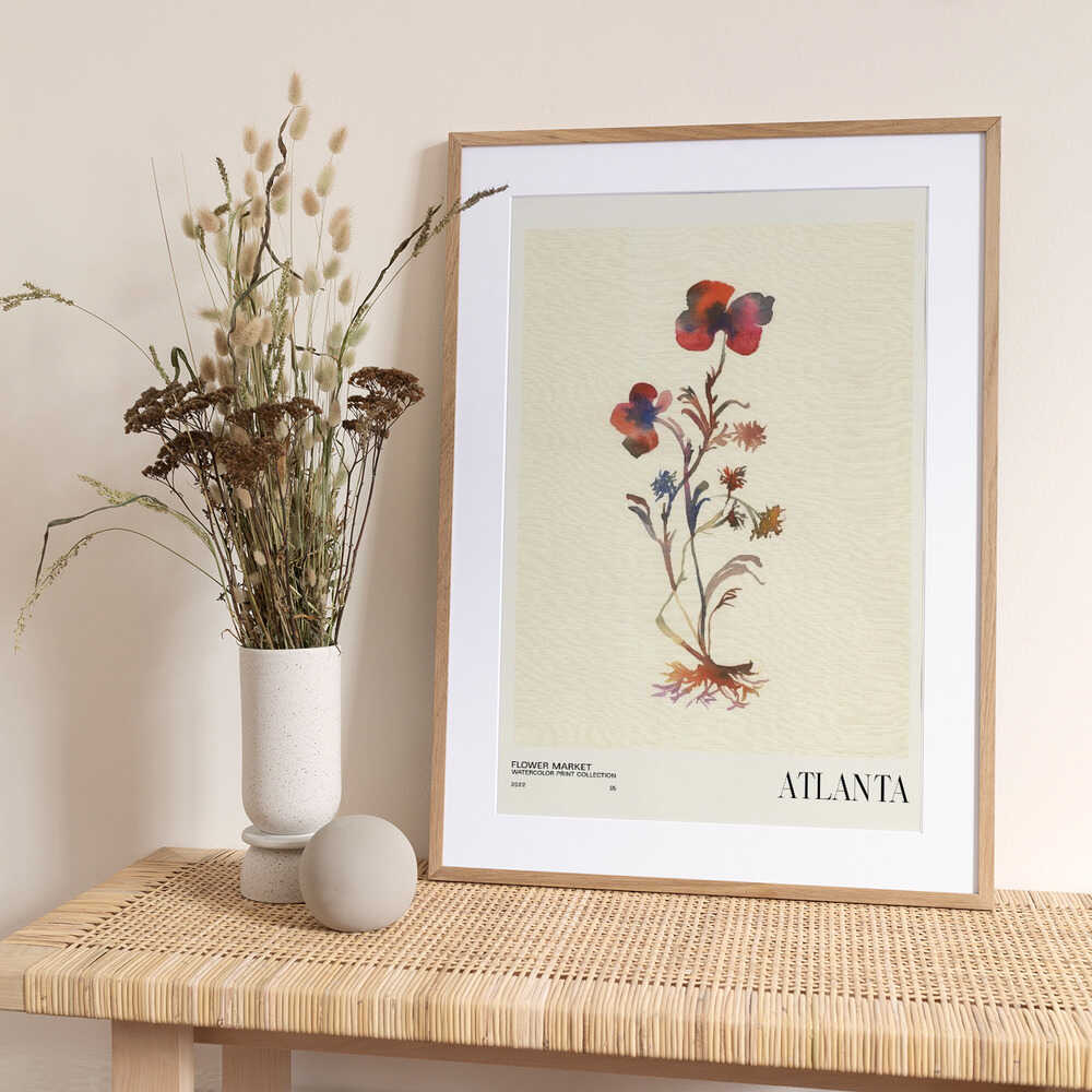 Watercolor print collection. Flower market - Atlanta - Art Print by NKTN