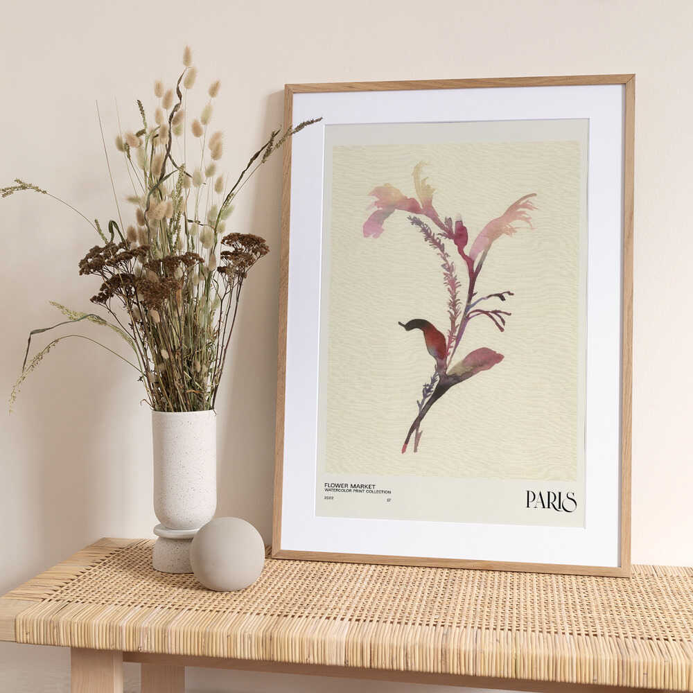 Watercolor print collection. Flower market - Paris - Art Print by NKTN