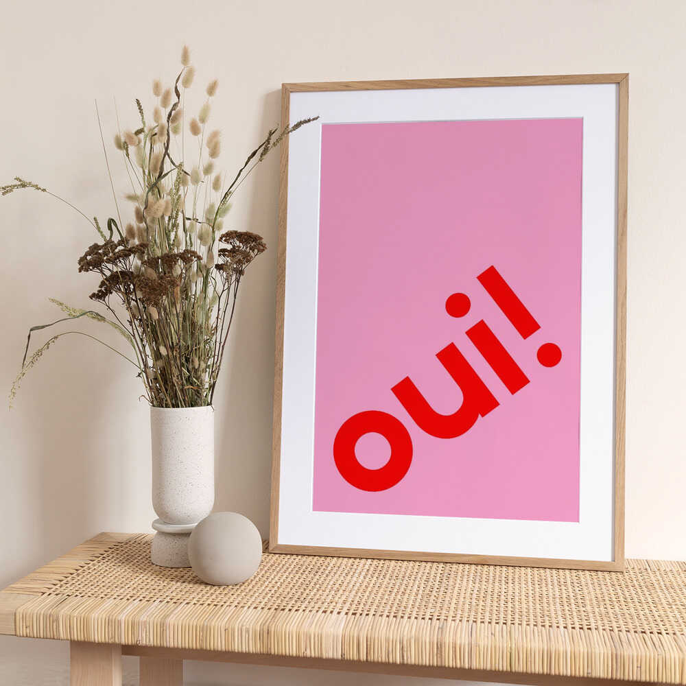 Oui in Bold Letters - Art Print by Athene Fritsch