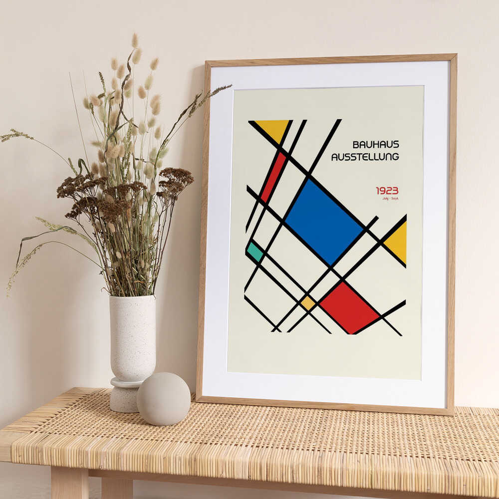 Bauhaus Geometric Design Retro - Art Print by Retrodrome Exhibition Poster