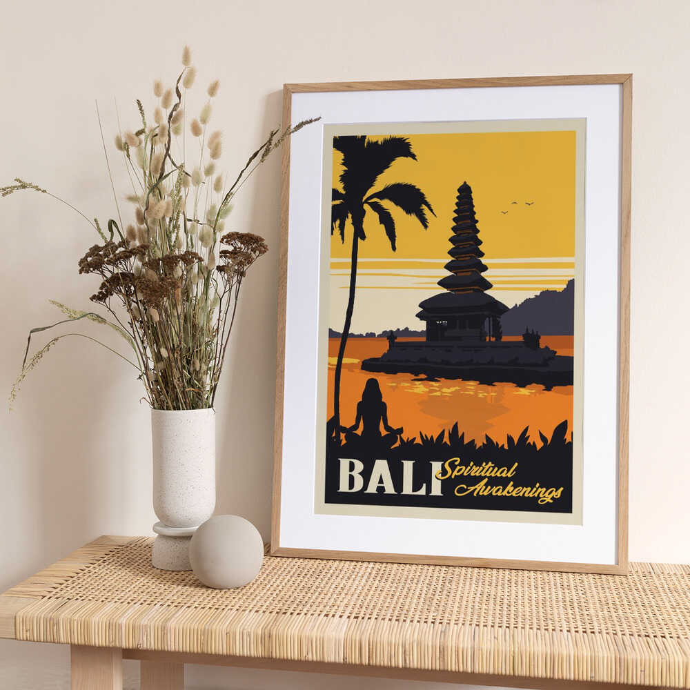 Bali Travel Print - Art Print by Retrodrome Travel Poster