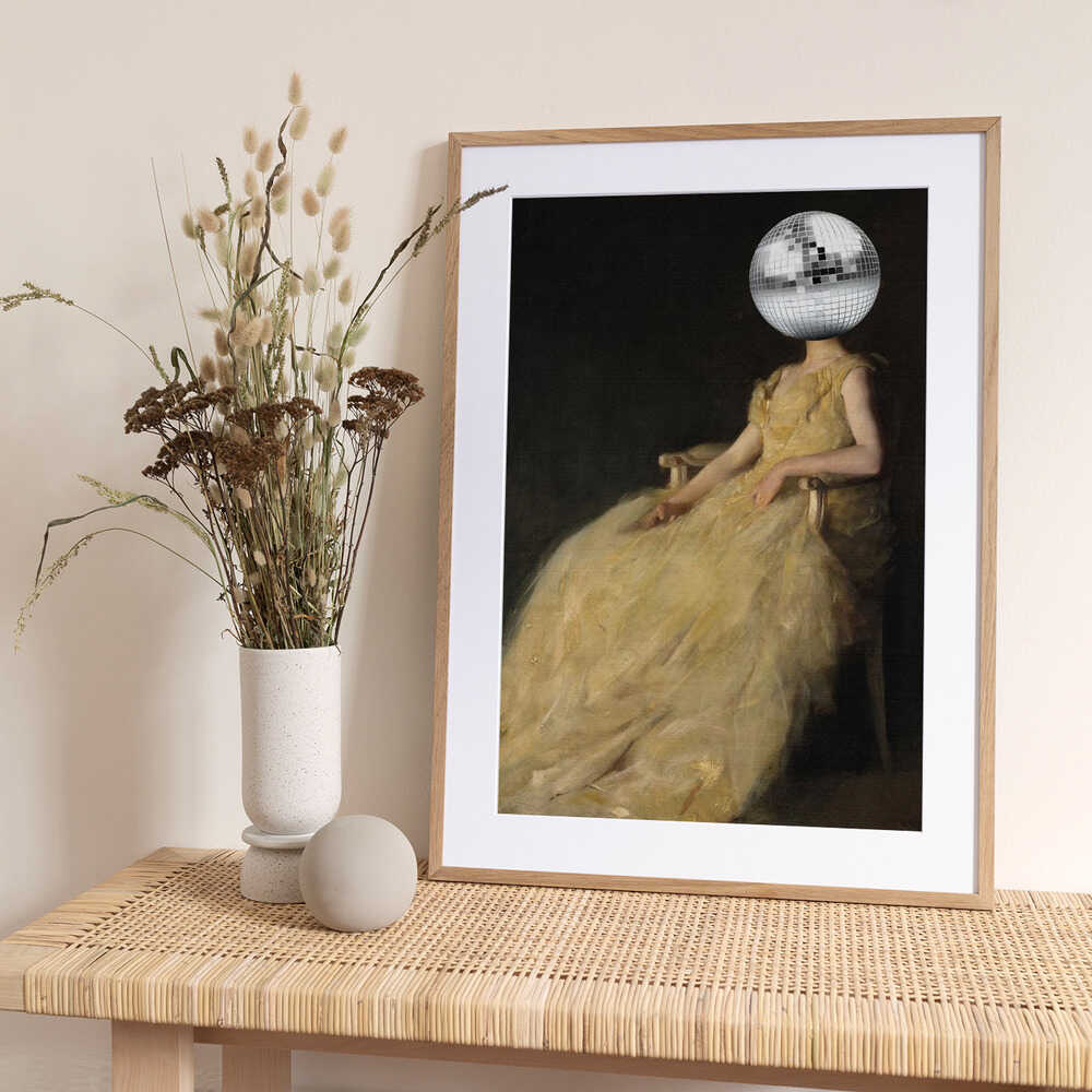 Disco Head Vintage Collage - Art Print by The Art Concept