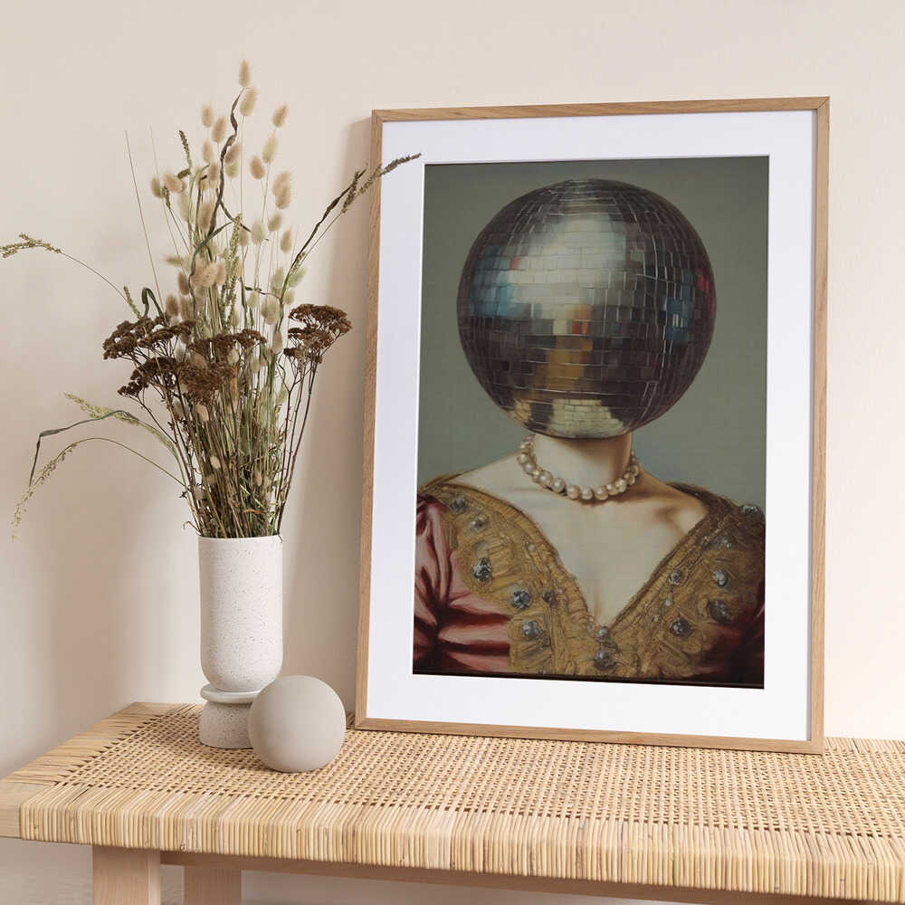 DiscoHead Queen / Altered Collage Art - Art Print by The Art Concept