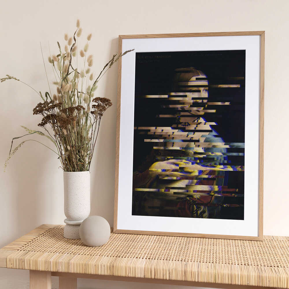 Glitched Leonardo da Vinci's Lady with an Ermine - Art Print by The Art Concept