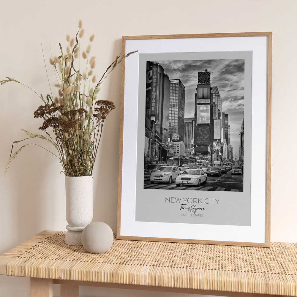In focus: NEW YORK CITY Times Square - Art Print by Melanie Viola Travel Poster