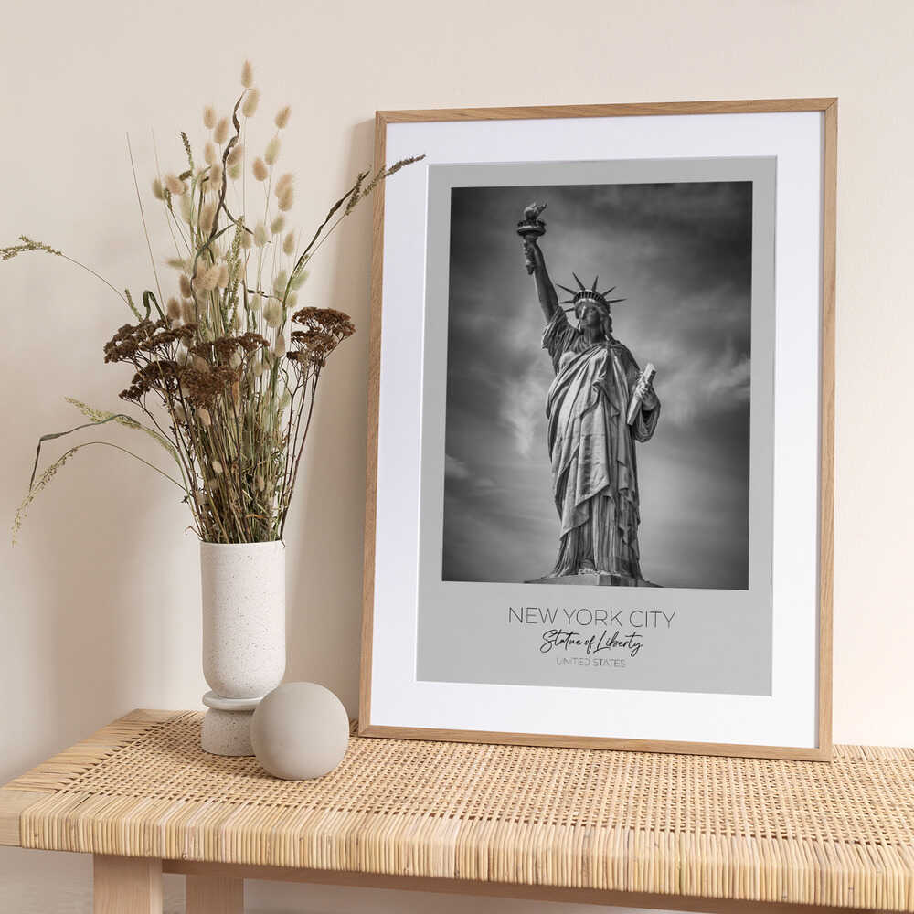 In focus: NEW YORK CITY Statue of Liberty - Art Print by Melanie Viola Travel Poster