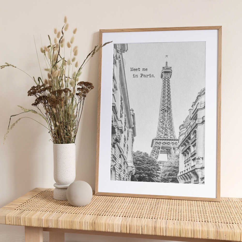 Meet me in Paris - Art Print by Melanie Viola Travel Poster