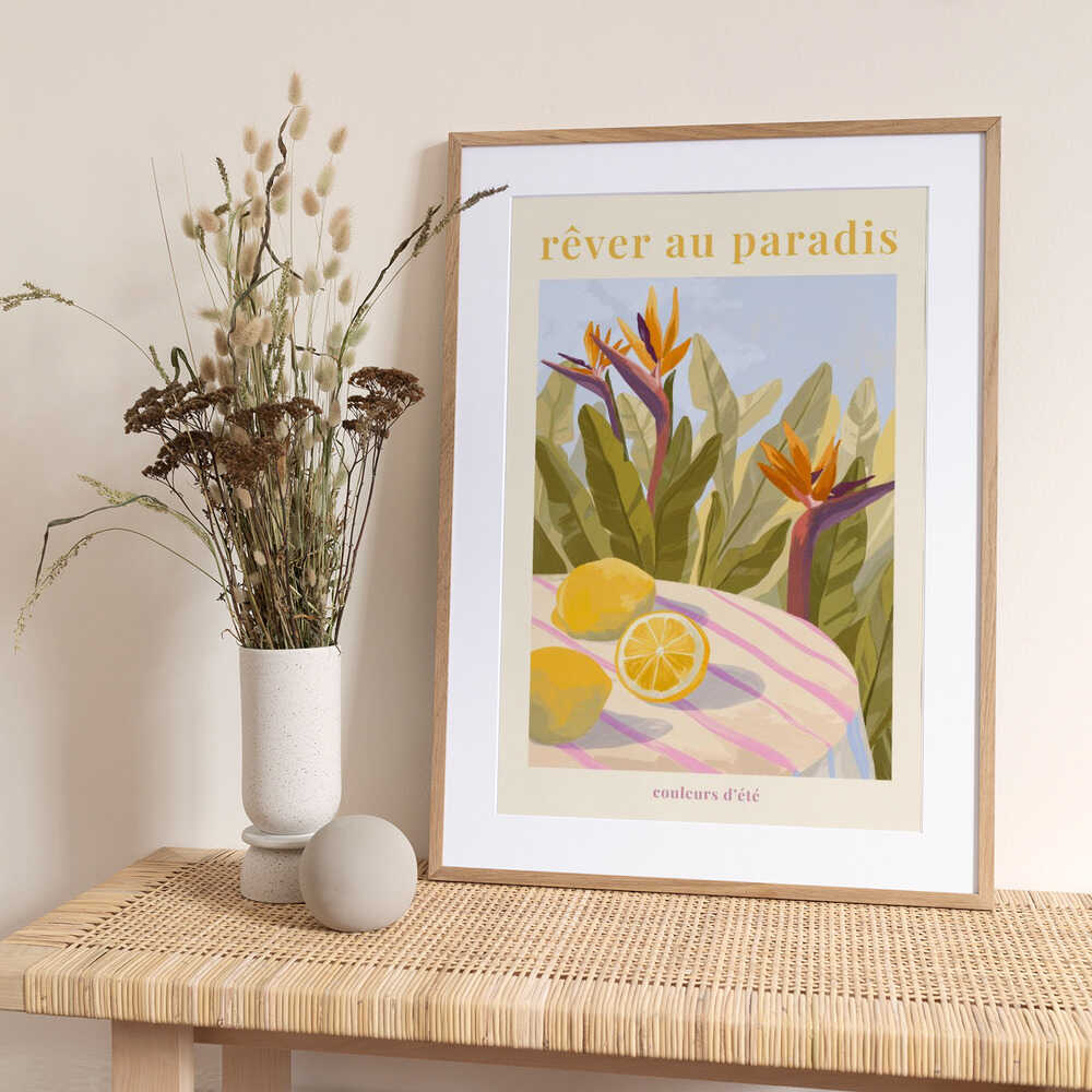 Rêver Au Paradis - Lemon - Art Print by Goed Blauw Travel Poster