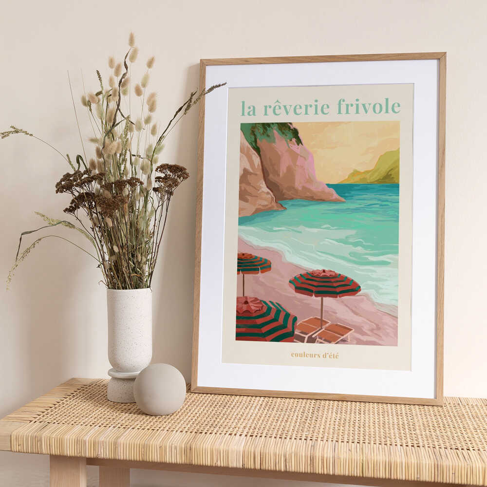 La Rêverie Frivole - Beach - Art Print by Goed Blauw Travel Poster