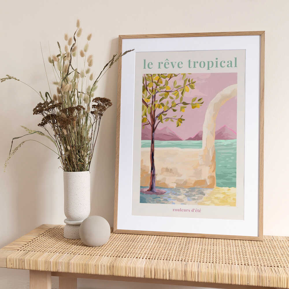 Le Rêve Tropical - Lemontree - Art Print by Goed Blauw Travel Poster