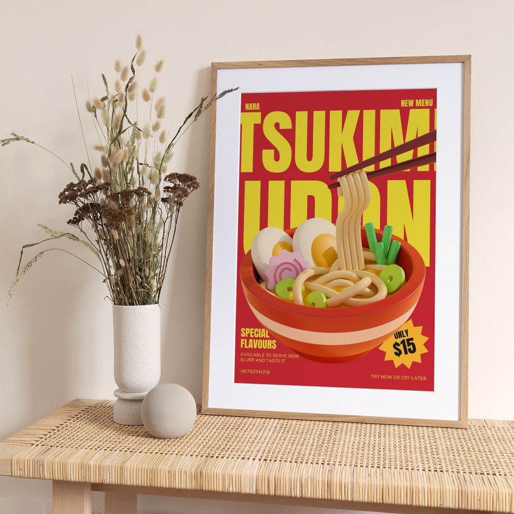 Tsukimi Udon Menu - Art Print by Julia Ramiro