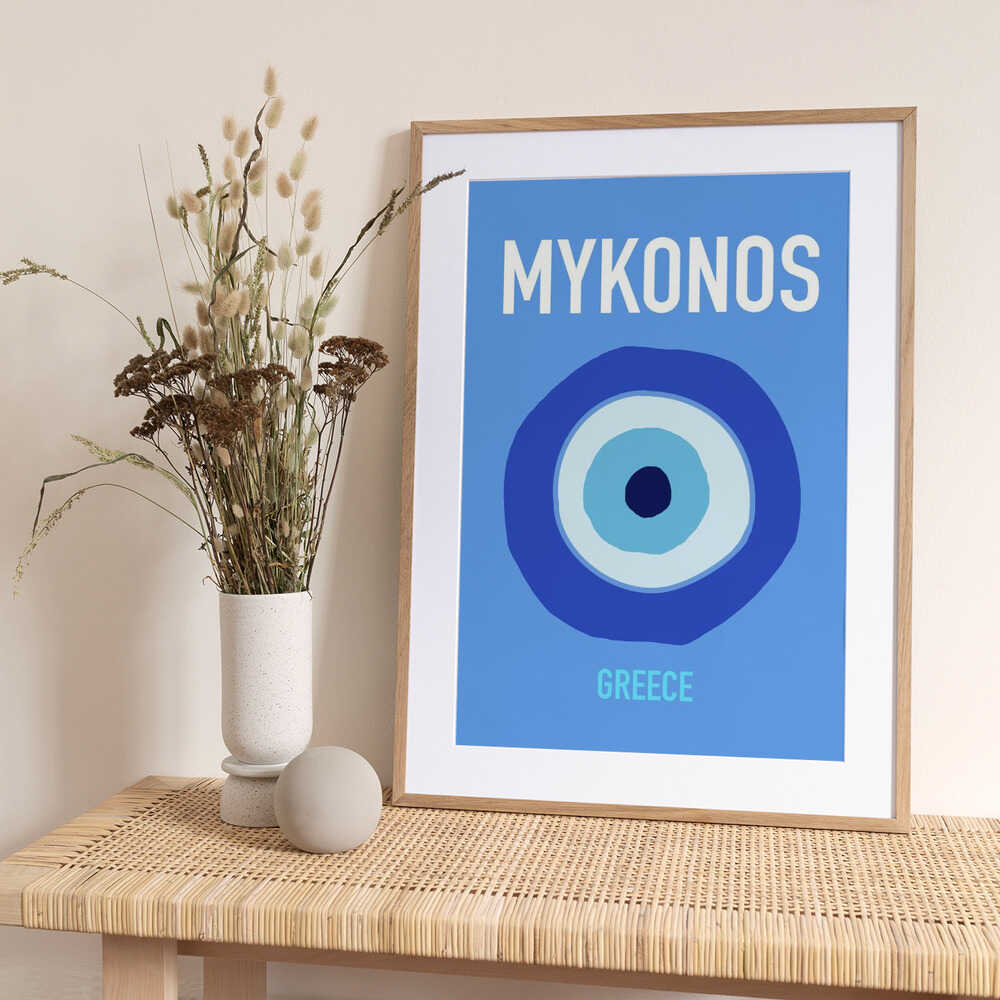 Mykonos - Art Print by Petra Lizde Travel Poster