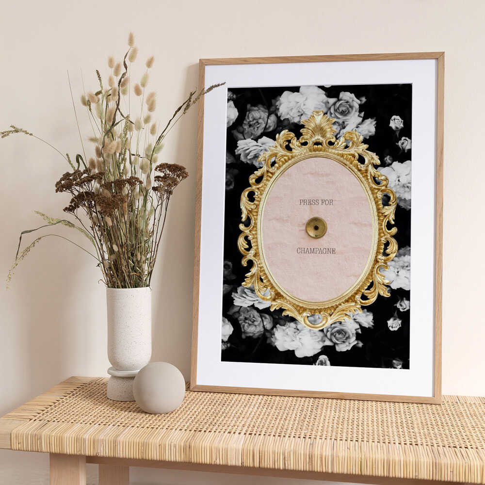 Champagnedarkfloral Ratio2x3 - Art Print by Talitha McQueen