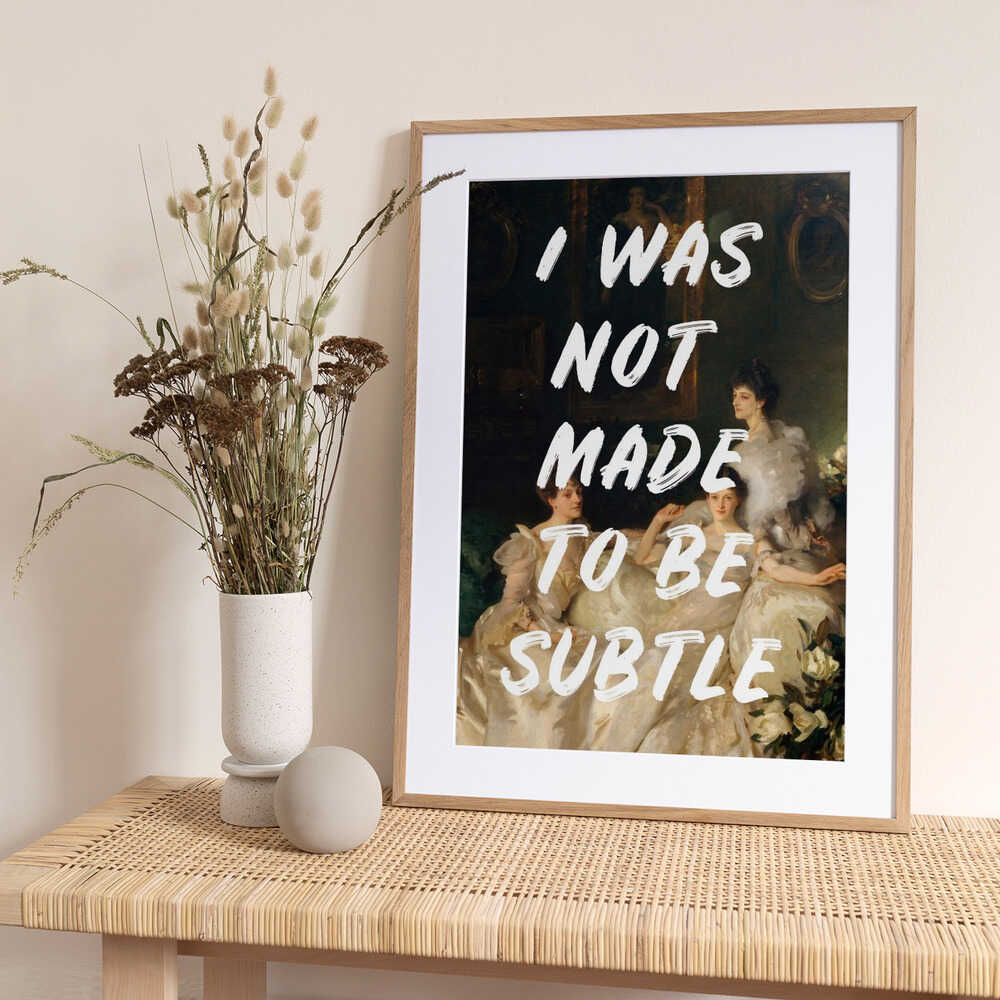 Notsubtlewhitefont Ratioiso - Art Print by Talitha McQueen