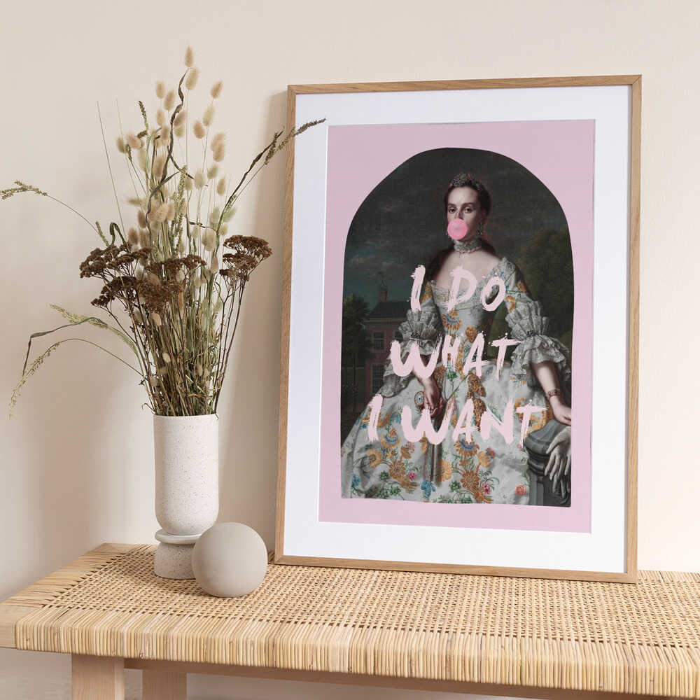PINK I DO WHAT I WANT MAXIMALIST ART - Art Print by Talitha McQueen