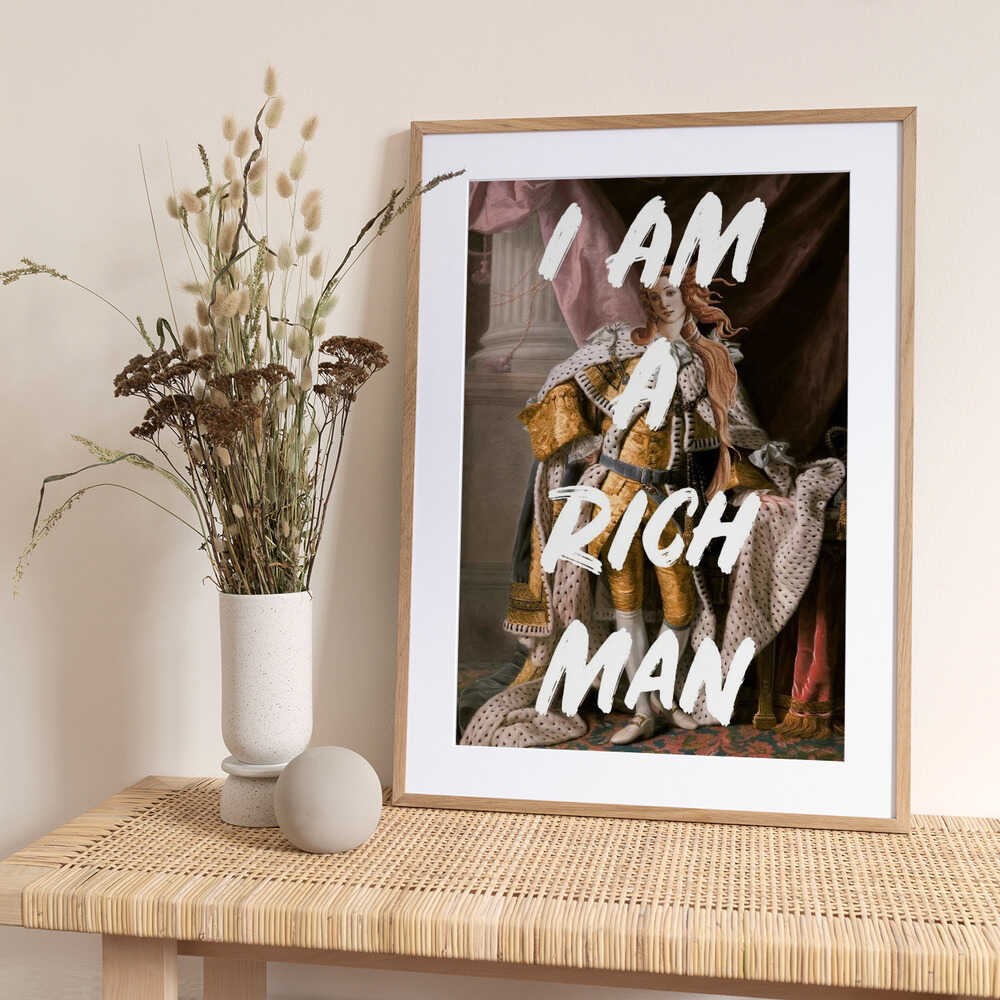 Richmanwhitetext Ratioiso - Art Print by Talitha McQueen
