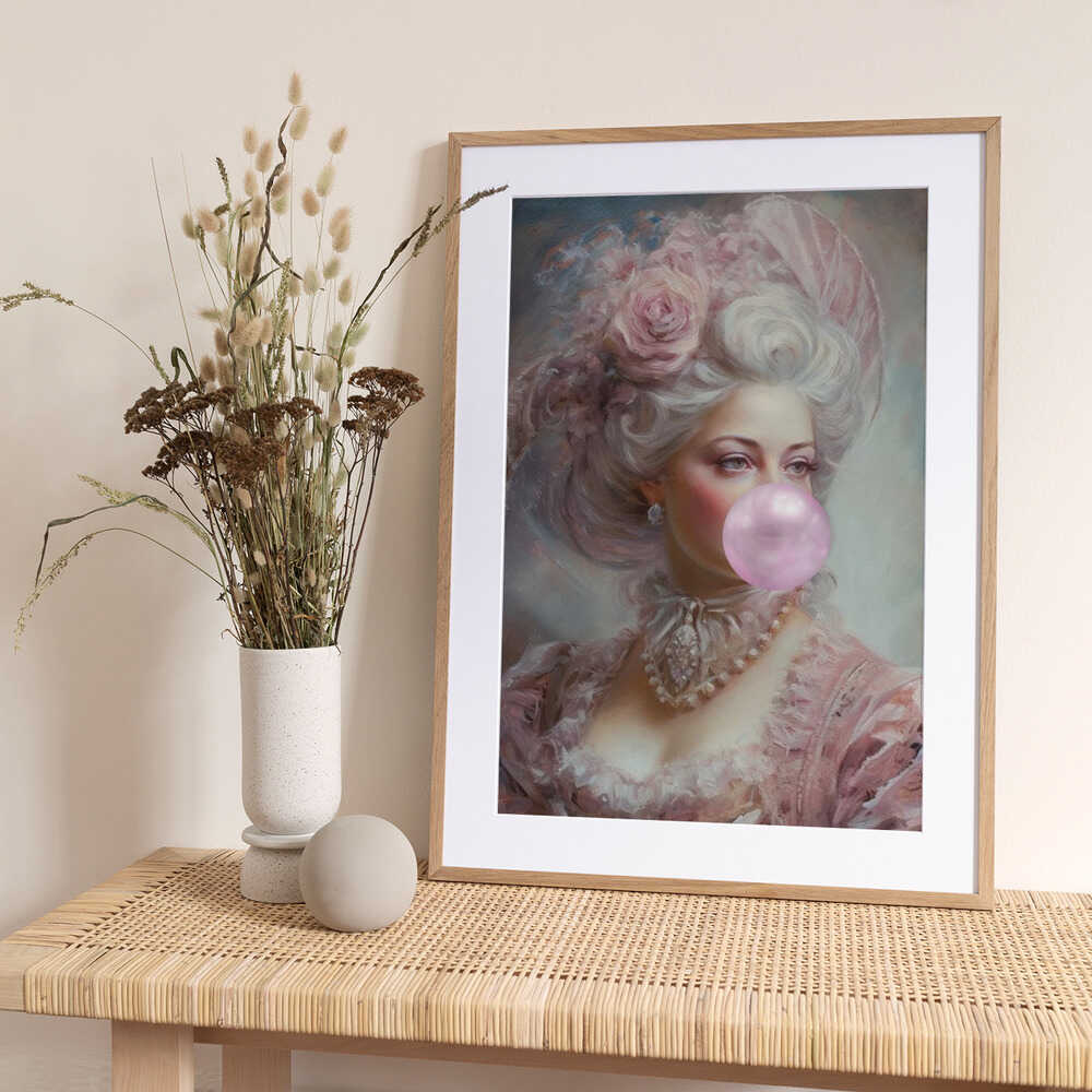 Pastel Marie Antoinette Bubble-Gum - Art Print by Talitha McQueen