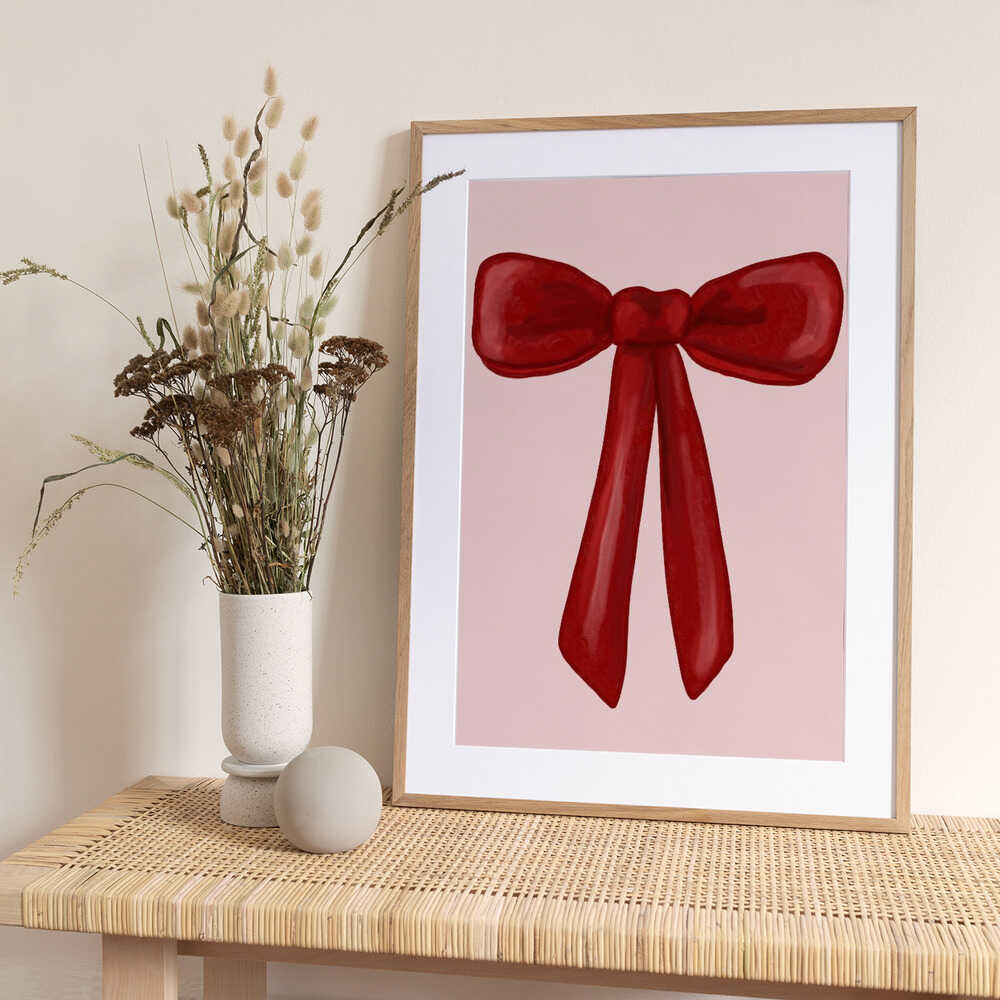 Scarlet Ribbon Tied - Art Print by Athene Fritsch