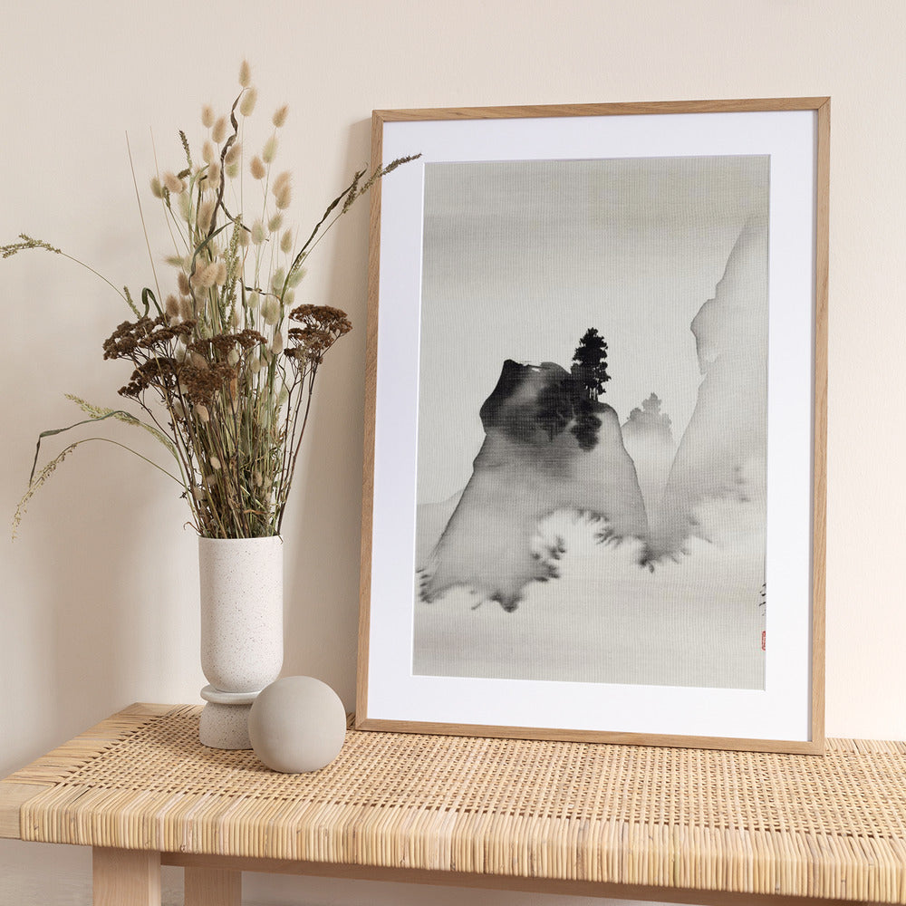 Mountains (right From the Triptych Three Evening Scenes) (19th Century) - Art Print by Suzuki Kiitsu