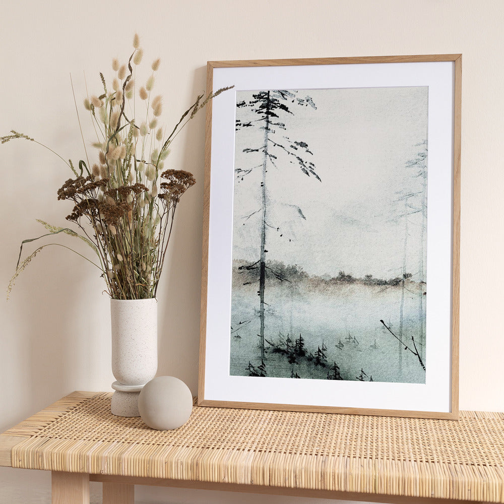 Misty Forest Calm - Art Print by Treechild