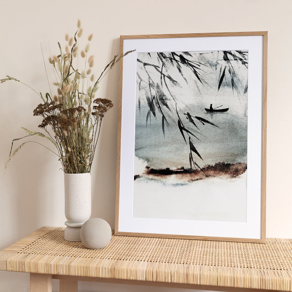 Canoe at Dusk - Art Print by Treechild