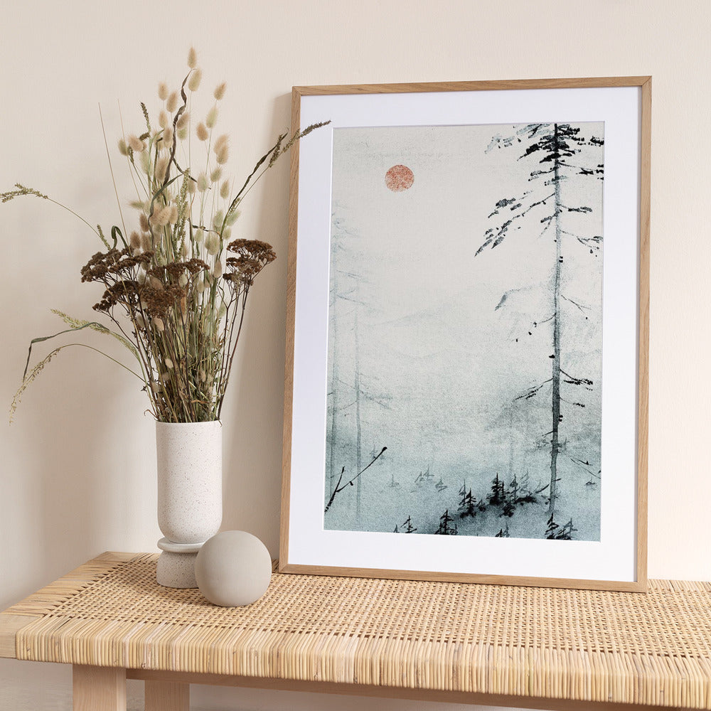 Serene Misty Pines - Art Print by Treechild