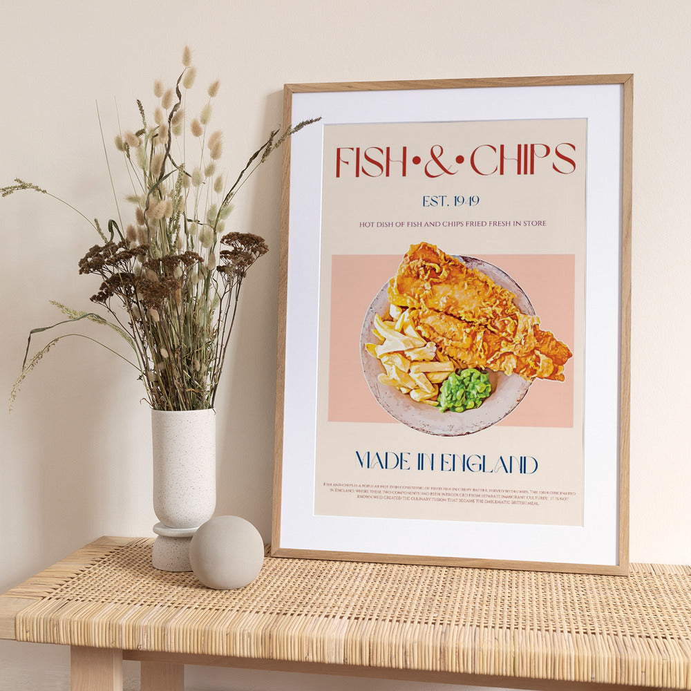 Classic Fish And Chips Dish - Art Print by Nazma Khokhar