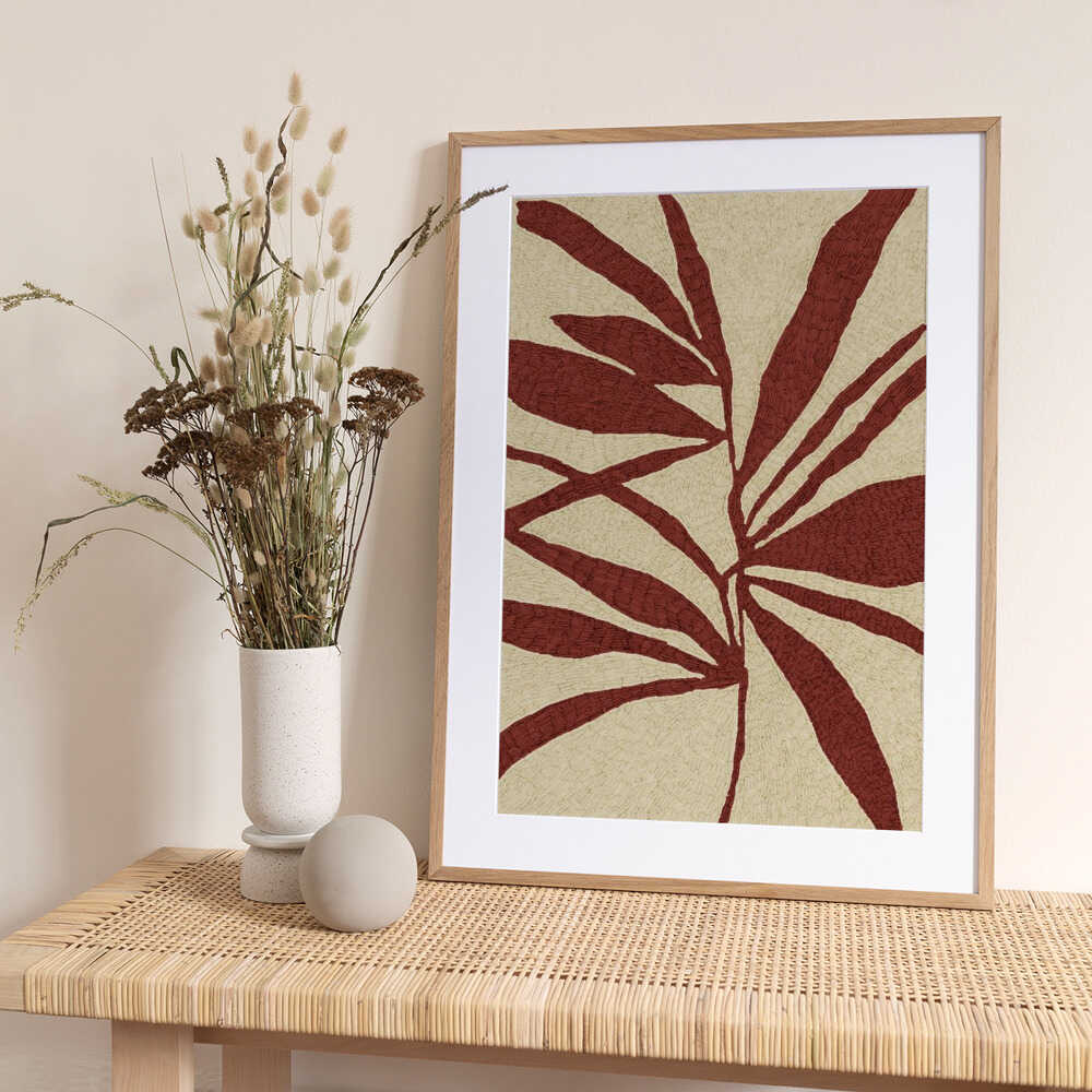 Red Leaf Silhouette - Art Print by Treechild