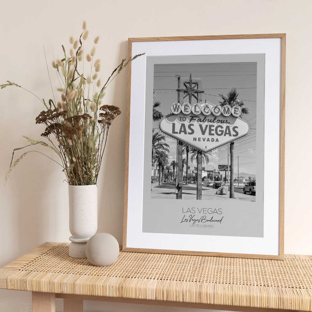 LAS VEGAS Sign - Art Print by Melanie Viola Travel Poster