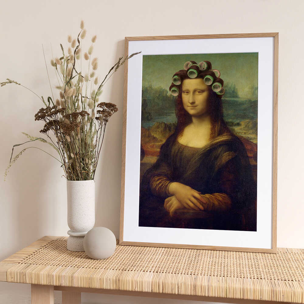 Mona Lisa - the Curly Girly Edition - Art Print by Marja van den Hurk